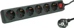 ROLINE 19.07.1075 power extension 3 m 6 AC outlet(s) Indoor Black