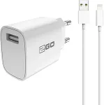 2GO Ladeger&auml;t 10,5W 1x USB-A inkl. Lightning Kabel - wei&szlig;