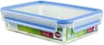 Emsa Clip & Close Frischhaltedosen (transparent / blue, 1.2 liters, classical format)