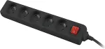 NATEC Extension cable Lanberg PS1 5 sockets 1.5m switch black