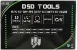 DSDTOOLS 15 TK 1/2" 12-K&Uuml;LGNE K&Auml;IGUKASTI PEAD 10-24 mm DS1296