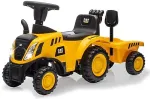Jamara Rutscher Caterpillar Traktor mit Anh&auml;nger 2in1 gelb