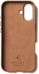 MUJJO Kaitse&uuml;mbris Apple iPhone 17, pruun, naturaalsest nahast, MagSafe &uuml;hilduv,