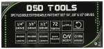 DSDTOOLS 3 TK PAINDUVATE TELESKOOPILISTE L&Ouml;&Ouml;KVARTE KOMPLEKT 1/4&Prime;, 3/8&Prime; JA 1/2&Prime; DS1371