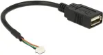 DeLOCK Kabel USB 2.0 Pfostenbuchse 1,25 mm 4 Pin > USB 2.0 Typ-A Buchse 15 cm