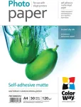 ColorWay 120 g/m&sup2; | A4 | Matte self-adhesive Photo Paper