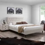 Home4you Voodi EMILIA 140x200cm, madratsiga HARMONY TOP, beež