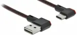 DELOCK EASY-USB 2.0 Kabel Typ-A Stecker zu USB Type-C&trade; Stecker gewinkelt links / rechts 0,2 m schwarz