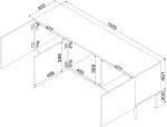 Cama MEBLE Cama RTV cabinet SIENA 150.5x40x60 cashmere matt