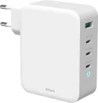 Deltaco USB-C seinalaadija, 1x USB-A, 3x USB-C, kokku 130 W, valge