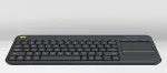 Klaviatuur Logitech WIRELESS TOUCH KEYBOARD K400 PLUS BLACK (CZECH)