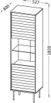 Cama MEBLE Cama CORTINA display cabinet 53x40x182 black