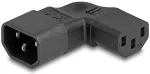 DELOCK Netzadapter IEC 60320 - C14 auf C13, Stecker / Buchse, 10 A, 90&deg; links / rechts gewinkelt
