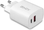 Lindy USB 2-Port Charger 20W, 1x USB-C PD & 1x USB-A, wei&szlig;