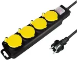 Logilink Outlet Strip, 4 safety sockets, outdoor, w/switch, IP44, black