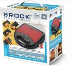 BROCK SSM 6004 RD 4 in 1 Sandwich/Nutlet/WaffleMaker And Grill 750 W, Red