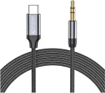 Tech-Protect AUX kaabel USB-C otsik <-> 3.5mm otsik, 1m, must,