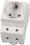 EFB Elektronik EFB Einbausteckdose 1-fach f&uuml;r Hutschiene, grau
