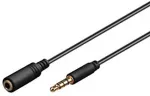 Goobay Kopfhrer- und Audio Verlngerungskabel AUX > 3,5mm 4 Pin slim (schwarz, 3 Meter)