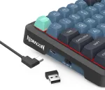 Klaviatuur Redragon K724GBG-RGB-PRO Behemoth keyboard USB + RF Wireless + Bluetooth Grey, Blue