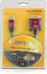 DELOCK Adapter High Speed HDMI mit Ethernet - HDMI-A Buchse > Mini-C Stecker + Micro-D Stecker schwarz
