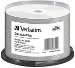 Toorikud VERBATIM 1x50 DVD-R 4,7GB 16x white wide thermal print. NO-ID