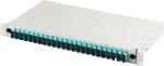 A-LAN FO patch panel with 19" 1U accessory, 24x SC dx, OM3, adapters, extendable, gray