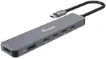EQUIP Adapter USB-C->HDMI/3xUSB-C/USB-A 4K/ 60Hz 0.25m Alu.