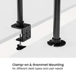 EQUIP Tischhalterung 17"-35"/2TFT 360&deg; H.Leist. 20Kg schwarz