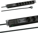 EFB-Elektronik EFB 19" 1HE Steckdosenleiste 7xCEE 7/3 mit &Uuml;SS,Alu,sw