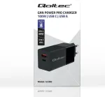 QOLTEC GaN Power PRO charger 1xUSB C, 1xUSB, 100W