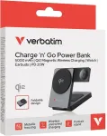 VERBATIM Charge&acute;n&acute;Go Qi2 Power Bank 5000 mAh grey