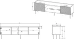 Cama MEBLE RTV cabinet with an electric fireplace ONDA 180,5x40xH58,39 green (standing or wall mounted)