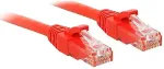 Lindy - Patch-Kabel - RJ-45 (M) bis RJ-45 (M) - 15 m - UTP - CAT 6 - geformt, ohne Haken, verseilt - Rot
