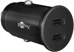NONAME Dual-USB-C PD Auto Fast Charger (Power Delivery), black - 30W (12/24V) suitable for devices with USB-C