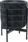 Home4you Lillepott WICKER alusega 38x38xH49cm, must