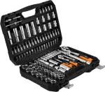 NEO TOOLS Socket wrench set, 1/2", 1/4", 110 pcs, satin