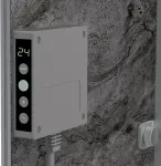 AENO Premium Eco Smart Heater, 700W, Tempered glass, Infrared+convection heating type, LED display, Plug type: Europe (E/F type), Antique Marble, Made in Poland, Limited edition