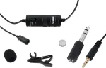 BOYA Juhtmega mikrofon, omni suunamustriga lavalier, k&otilde;rge kvaliteediga heli, sobib kaameratele, viedtālrunitele ja arvutitele, 3,5 mm v&auml;ljund Black EU