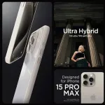Spigen Kaitse&uuml;mbris Ultra Hybrid, Apple iPhone 15 Pro Max, l&auml;bipaistev beeži &auml;&auml;rega,