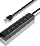 AXAGON HUE-SA7BP 7x USB 3.0 ALU CHARGING hub BLACK incl. AC adapter
