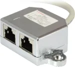 EQUIP 2-Port Splitter Cat5e RJ45->2xRJ45 FTP St/Bu 0.15m