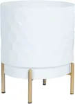 Home4you Lillepoti&uuml;mbris DEIA D21xH26cm, valge/kuldne