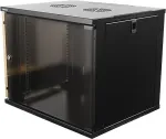 Deltaco 19 "cabinet, 9U, 540x450mm, standing or wall mounted, glass door, black / 19-5409B