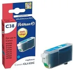 Tooner Pelikan Tinte Canon C38 CLI521 cy cyan kompatibel