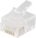 DELTACO Modular connector RJ12, 6P6C, 20-pack, transparent / MD-2A