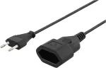 DELTACO maandamata toitekaabel, CEE 7/16 kuni IEC 60906-1, 1m, must