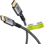 Goobay 20 pin DisplayPort han -> 20 pin DisplayPort han 3 m Gr&aring;