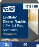 TORK &Otilde;htus&ouml;&ouml;gisalvr&auml;tik Premium Linstyle&reg;, 39x39cm, 50tk, 1/8 volditud, tumehall 478169