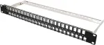 DELTACO Patch panel IMP Keystone 19", 48 ports, 1U black / PAN-115